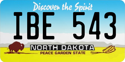 ND license plate IBE543