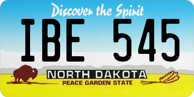 ND license plate IBE545