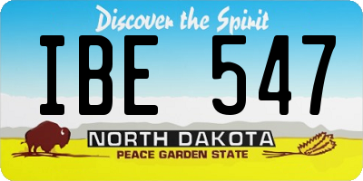 ND license plate IBE547