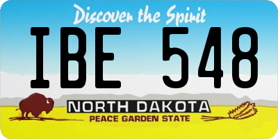 ND license plate IBE548