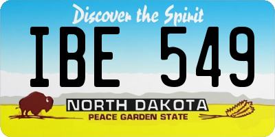 ND license plate IBE549