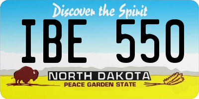 ND license plate IBE550
