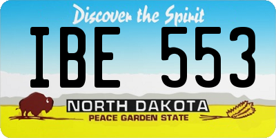 ND license plate IBE553