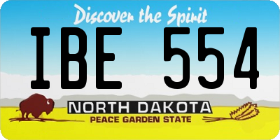 ND license plate IBE554