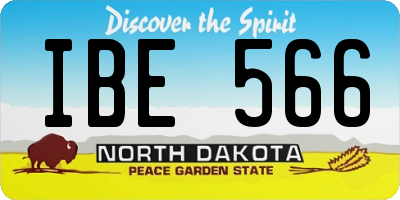 ND license plate IBE566