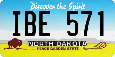 ND license plate IBE571