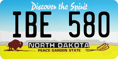 ND license plate IBE580