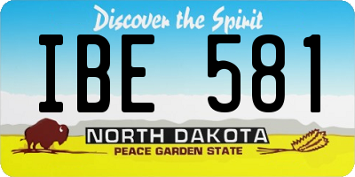 ND license plate IBE581