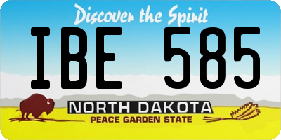 ND license plate IBE585