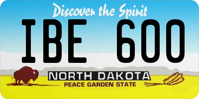 ND license plate IBE600