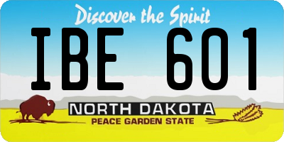 ND license plate IBE601
