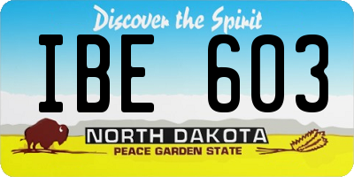 ND license plate IBE603