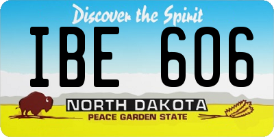 ND license plate IBE606