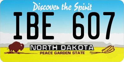 ND license plate IBE607