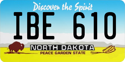 ND license plate IBE610