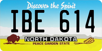 ND license plate IBE614