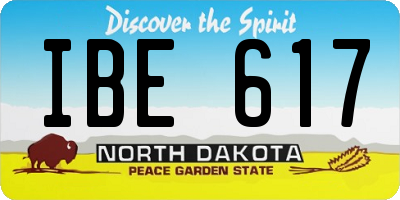 ND license plate IBE617