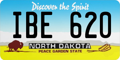 ND license plate IBE620