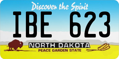 ND license plate IBE623