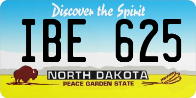 ND license plate IBE625