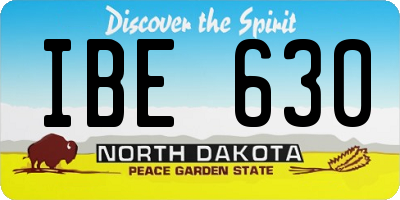 ND license plate IBE630