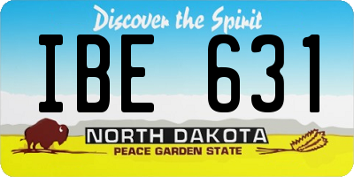 ND license plate IBE631