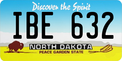 ND license plate IBE632