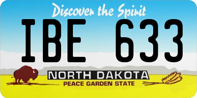 ND license plate IBE633