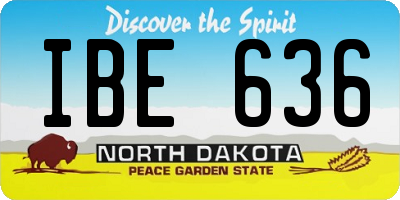 ND license plate IBE636