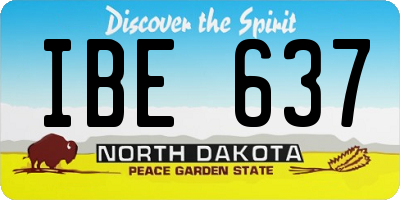 ND license plate IBE637