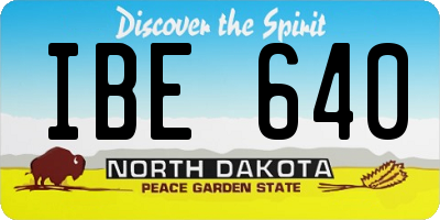 ND license plate IBE640