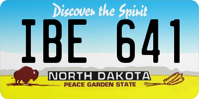 ND license plate IBE641
