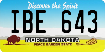 ND license plate IBE643