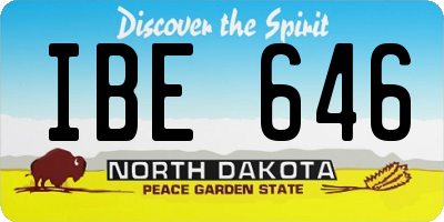 ND license plate IBE646