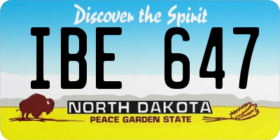 ND license plate IBE647