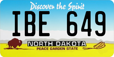 ND license plate IBE649