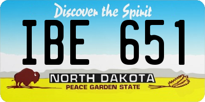 ND license plate IBE651