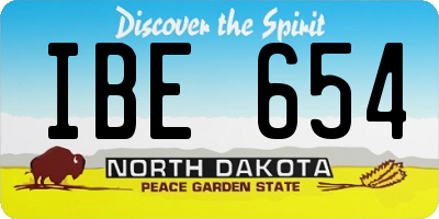 ND license plate IBE654