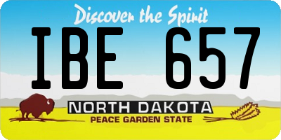 ND license plate IBE657