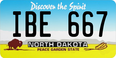 ND license plate IBE667