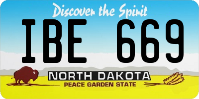 ND license plate IBE669