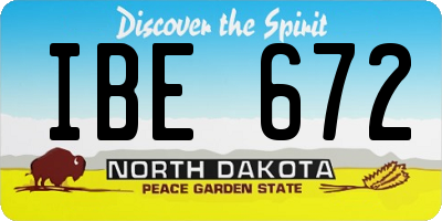 ND license plate IBE672