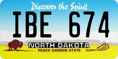 ND license plate IBE674
