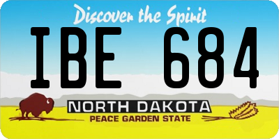 ND license plate IBE684