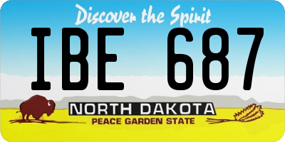 ND license plate IBE687