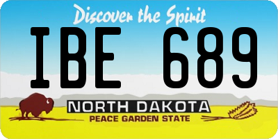 ND license plate IBE689