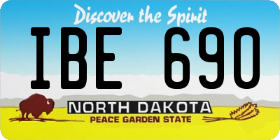 ND license plate IBE690