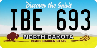 ND license plate IBE693