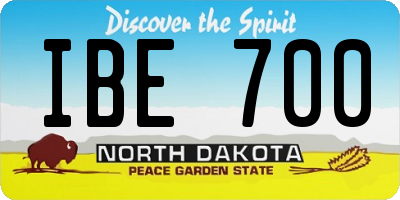 ND license plate IBE700