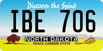 ND license plate IBE706